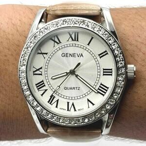 Tan & Silver Geneva Men’s Watch